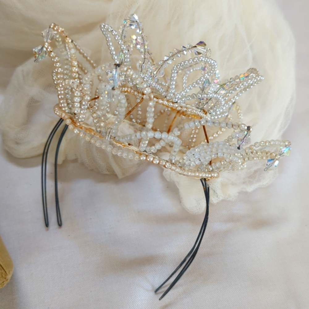 Tiara wedding veil party rhinestone jeweled